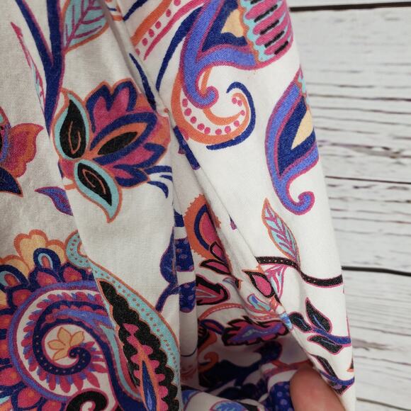 I.B. Diffusion Floral Paisley Cotton Sleeveless Side Pockets Dress Size 2X - Picture 11 of 15